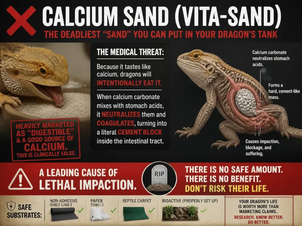 Calcium Sand dangerous for the bearded dragon