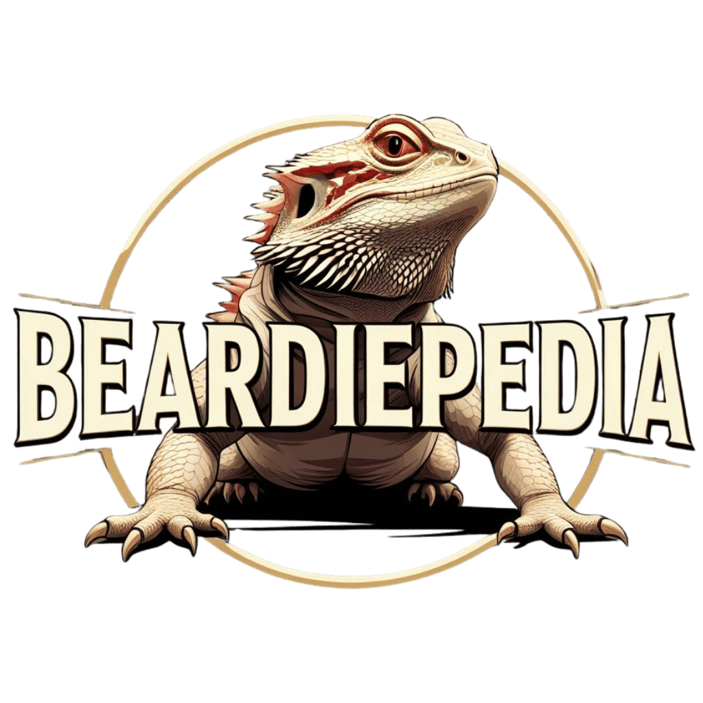 A healthy bearded dragon resting on a piece of wood