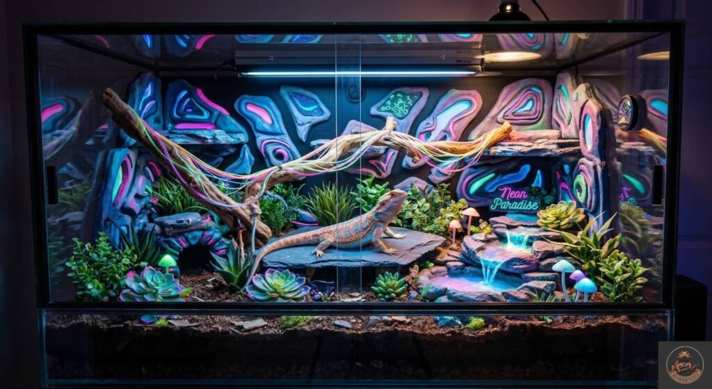 habitat for bearded dragons Neon Glow Bioactive Paradise